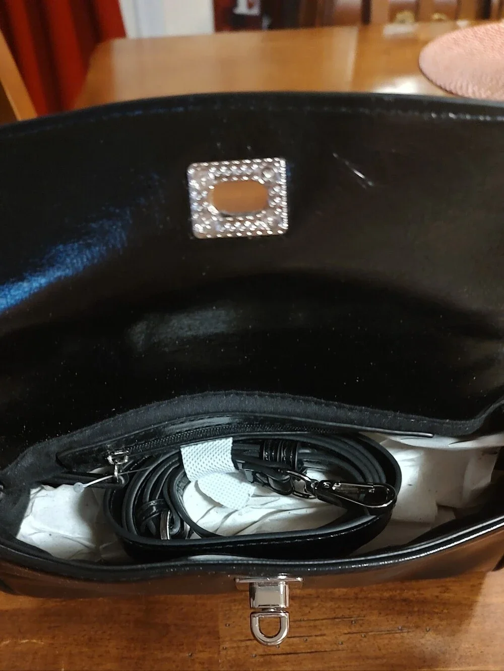 Madden NYC Black Patent Leather Top-Handle Satchel